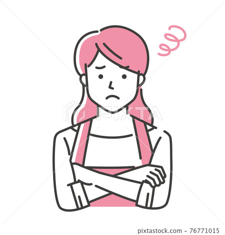 A young woman in an apron in trouble A young woman in an apron in trouble 76771015