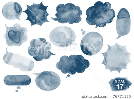 SDGs Goal 17 Image Designated Color Watercolor Balloon Set 76771130