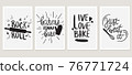 Set of poster templates for kitchen with hand lettering. 76771724