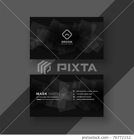 black business card design with abstract shapes black business card design with abstract shapes 76772152