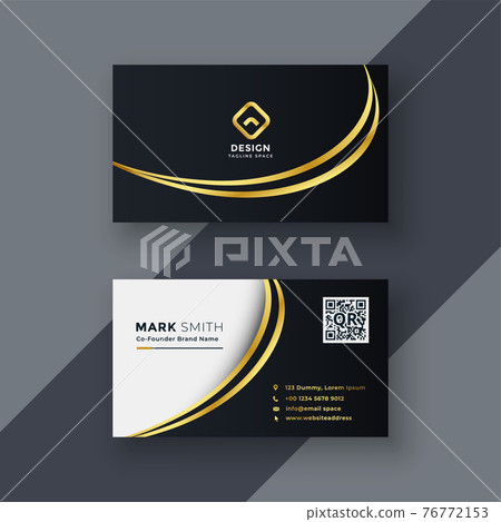 stylish golden creative business card design 76772153