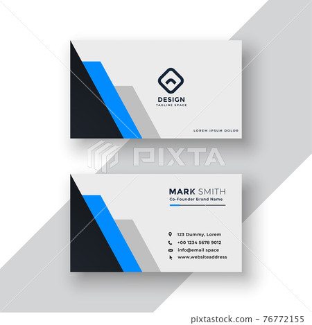 minimal blue geometric business card design minimal blue geometric business card design 76772155
