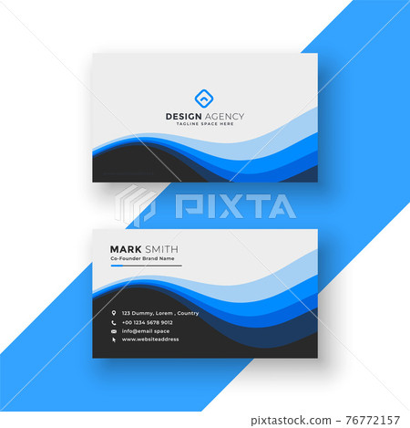 creative blue wavy business card design creative blue wavy business card design 76772157
