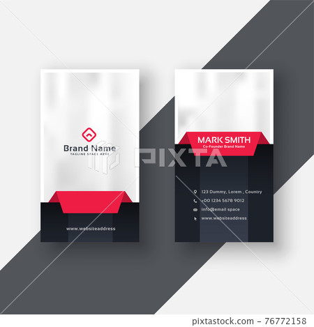 professional vertical business card modern design in red black theme professional vertical business card modern design in red black theme 76772158