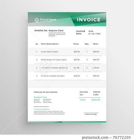 abstract business invoice template design 76772205