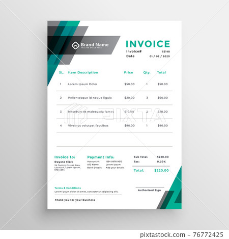 invoice template design in abstract style invoice template design in abstract style 76772425