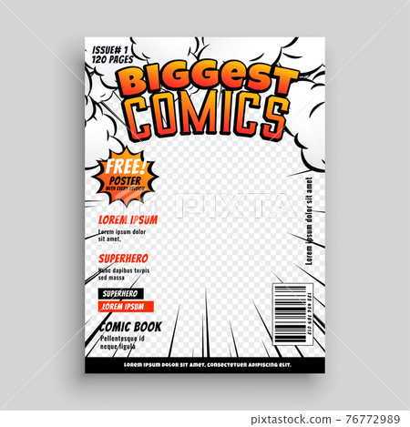 comic cover template design layout 76772989