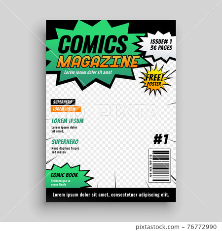 layout design of comic book cover layout design of comic book cover 76772990