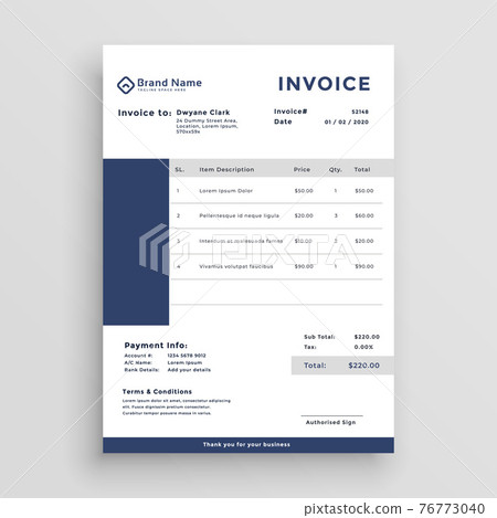 blue customer invoice template design blue customer invoice template design 76773040