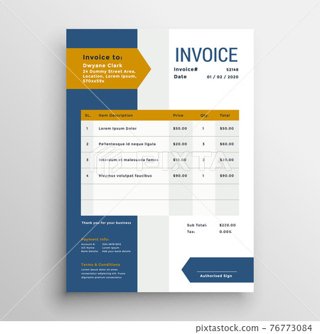 professional business invoice template design 76773084