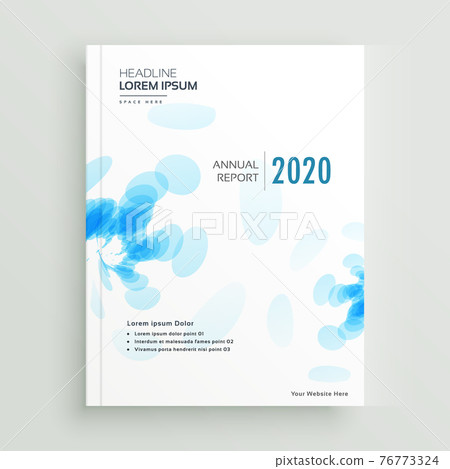 annual report brochure template design with abstract blue shapes 76773324