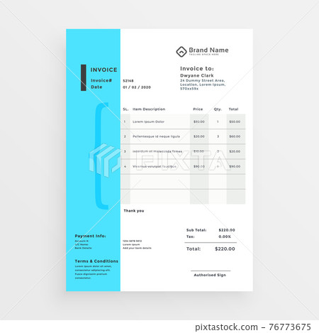 minimal creative invoice template design 76773675