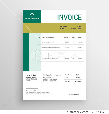 green invoice template design vector green invoice template design vector 76773676