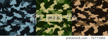 set of military camouflage pattern texture 76773960