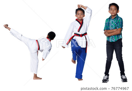 TaeKwonDo Karate Kid athlete young teenager show traditional Fighting 76774967