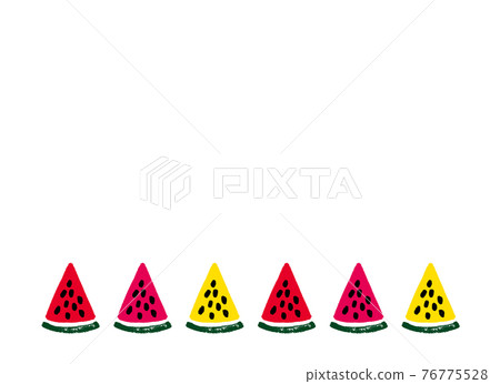 Hand-drawn illustration of a cute watermelon. 76775528