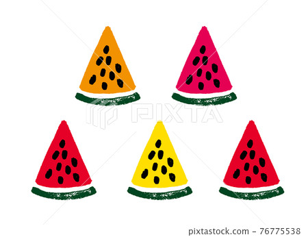 Hand-drawn illustration of a cute watermelon. Hand-drawn illustration of a cute watermelon. 76775538