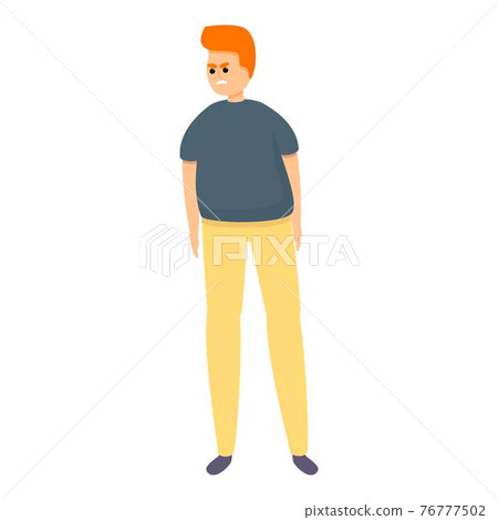 Obese boy icon, cartoon style Obese boy icon, cartoon style 76777502