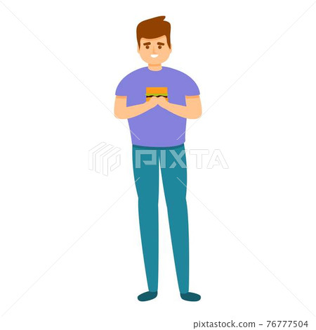 Slimming boy icon, cartoon style Slimming boy icon, cartoon style 76777504