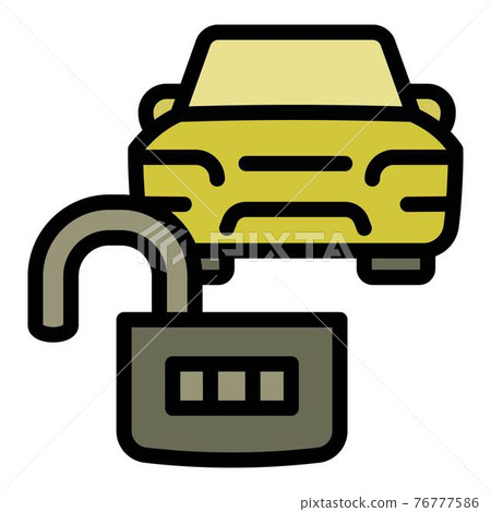 Unlock car sharing icon, outline style Unlock car sharing icon, outline style 76777586