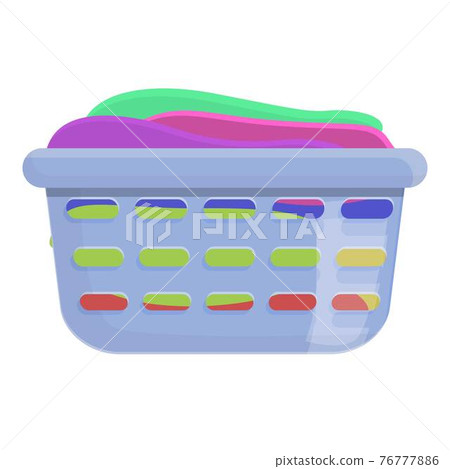 Clothes donation basket icon, cartoon style Clothes donation basket icon, cartoon style 76777886