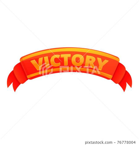 Victory ribbon interface icon, cartoon style 76778004