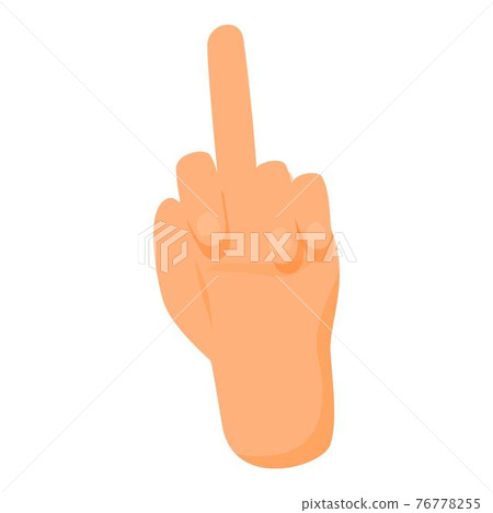 Fuck you hand gesture icon, cartoon style 76778255