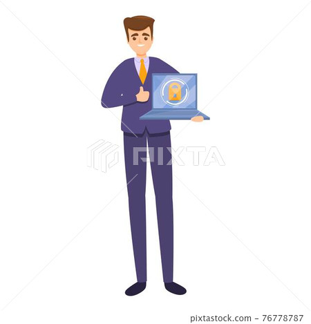 Online business privacy icon, cartoon style 76778787