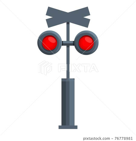 Railroad traffic lights icon, cartoon style 76778981