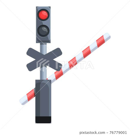 Railroad barrier icon, cartoon style Railroad barrier icon, cartoon style 76779001