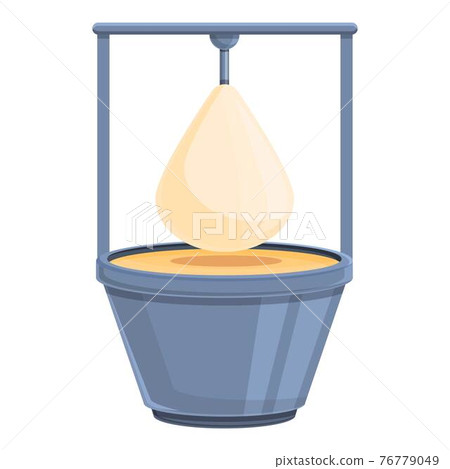 Cheese coagulation icon, cartoon style 76779049