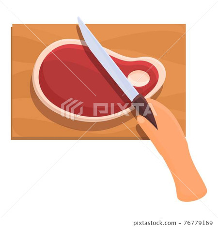 Meat cooking icon, cartoon style Meat cooking icon, cartoon style 76779169