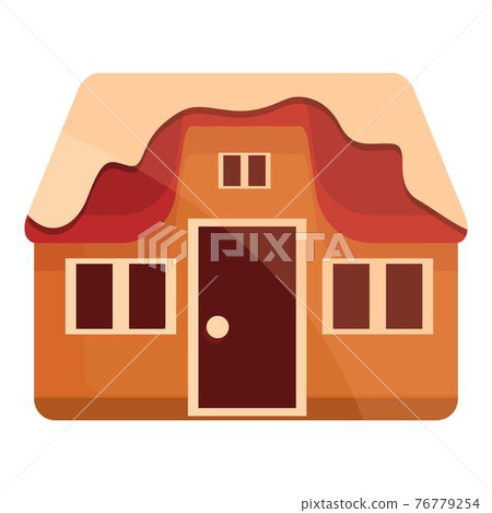 Gingerbread house icon, cartoon style 76779254