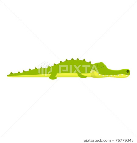 Sleeping crocodile icon, cartoon style 76779343