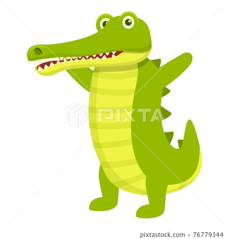 Smiling crocodile icon, cartoon style 76779344