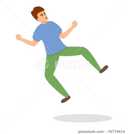 Energetic boy icon, cartoon style Energetic boy icon, cartoon style 76779414