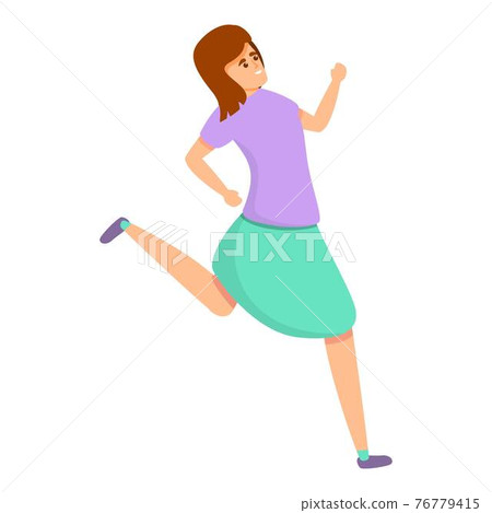 Energetic girl icon, cartoon style Energetic girl icon, cartoon style 76779415