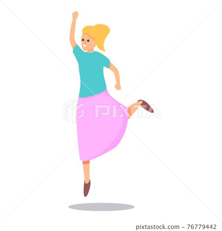 Active girl icon, cartoon style - Stock Illustration [76779442] - PIXTA