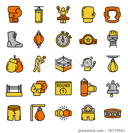 Boxing icon, outline style 76779581