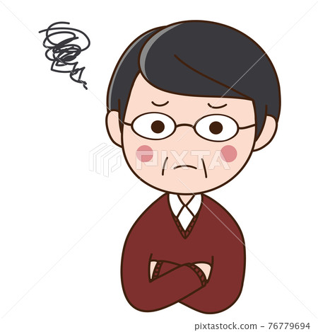 一臉苦惱的中年男子 一臉苦惱的中年男子 76779694