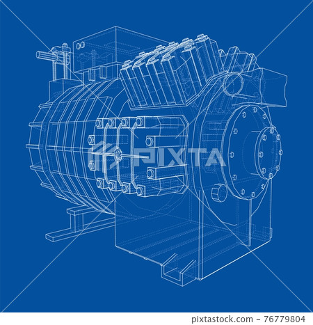 Air conditioning compressor. Vector Air conditioning compressor. Vector 76779804