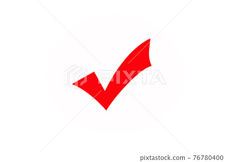 Simple checkmark icon red 76780400