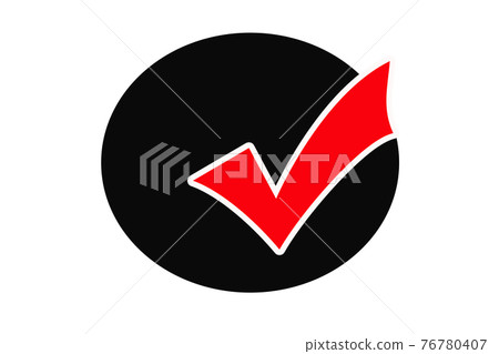 Simple checkmark icon red Simple checkmark icon red 76780407
