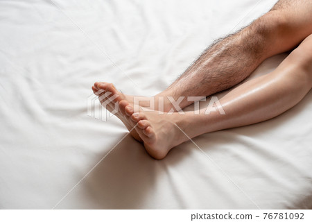 Men's Leg Hair Removal Before & After Image One Leg Only 76781092