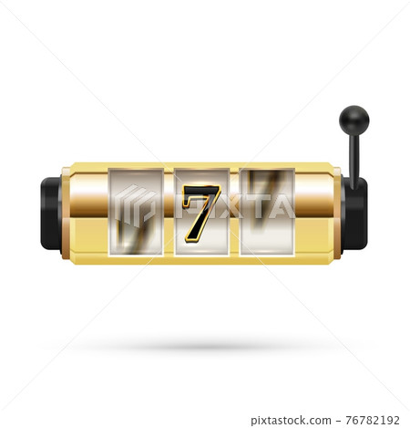 Gambling slot machine piece isolated on white background Gambling slot machine piece isolated on white background 76782192