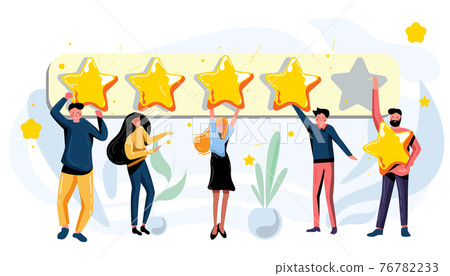Customer leave review, give feedback, create quality rating Customer leave review, give feedback, create quality rating 76782233