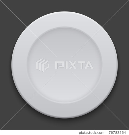 vector modern dish plate on white background. vector modern dish plate on white background. 76782264