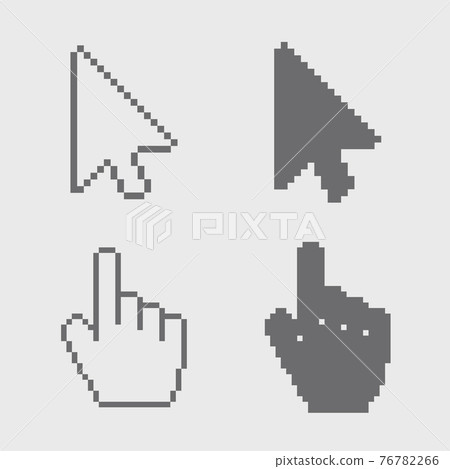 Vector modern arrows and hands cursor icons on gray background. Vector modern arrows and hands cursor icons on gray background. 76782266