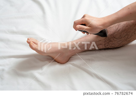 男士腿部脫毛前後圖像單腿 76782674