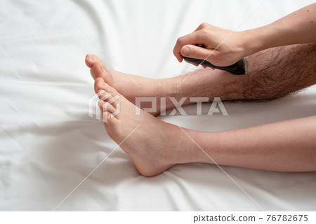 男士腿部脫毛前後圖像單腿 76782675